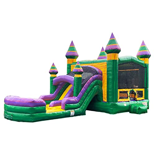 JumpOrange 13’ x 31’ x 15’ Amazon River Bounce House with Dual Lane Slide; 15oz Commercial Grade PVC Vinyl, with Basketball Hoop and Blower for Kids and Adults, Rental Use, Indoor & Outdoor Play